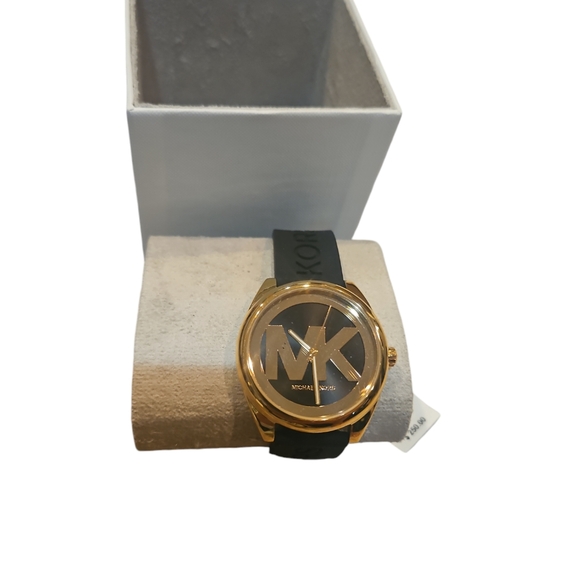 Michael Kors Women New Janelle Jan Black and Gold Watch MK 7313 in Box - Picture 4 of 9